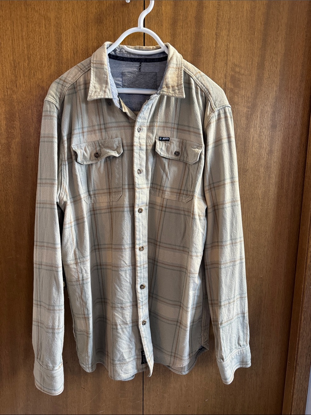Jetty Beige Plaid Button-Up Shirt